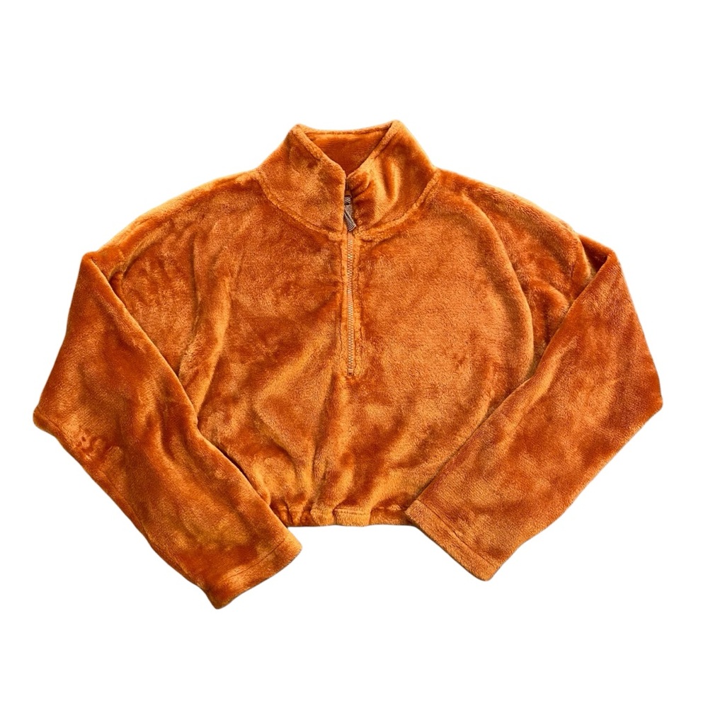 Urban Outfitters Orange Plush Cropped Fleece